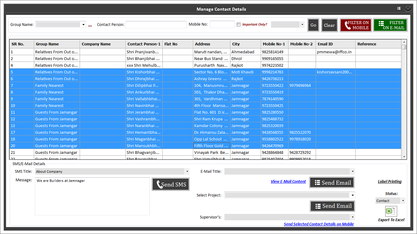 crm software with sms and email sending